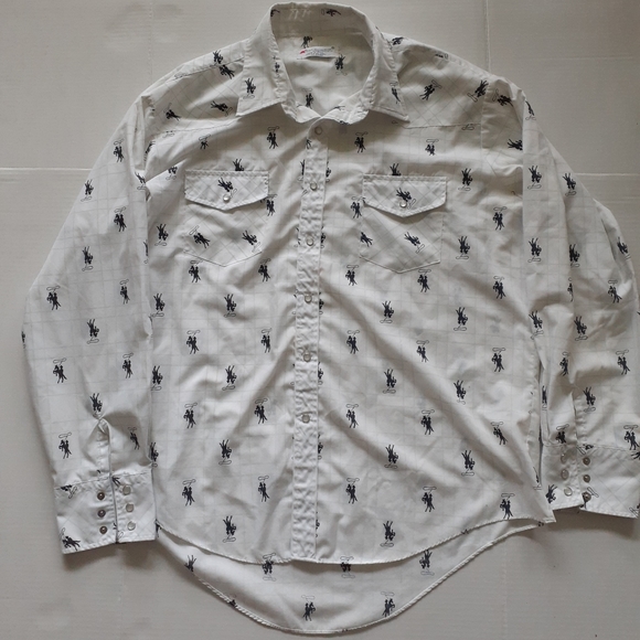 K Mart Brand Western Shirt white XL - Picture 1 of 8